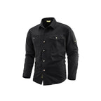 Men's Canvas Overshirt in Field Style with Chest Flaps and Full Button Placket Fashion Glam