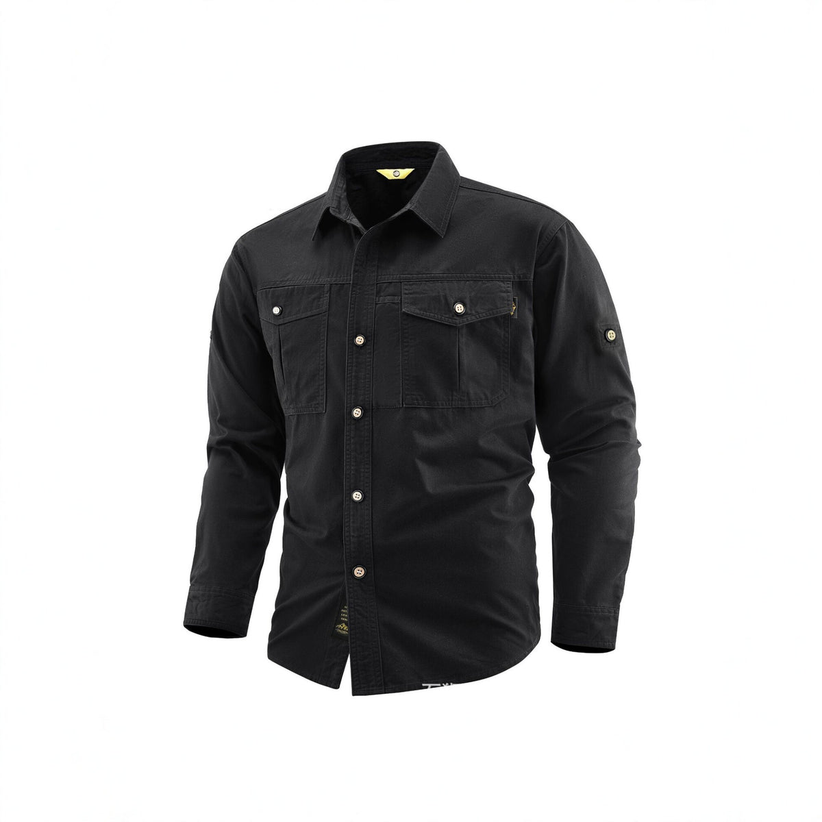 Men's Canvas Overshirt in Field Style with Chest Flaps and Full Button Placket Fashion Glam