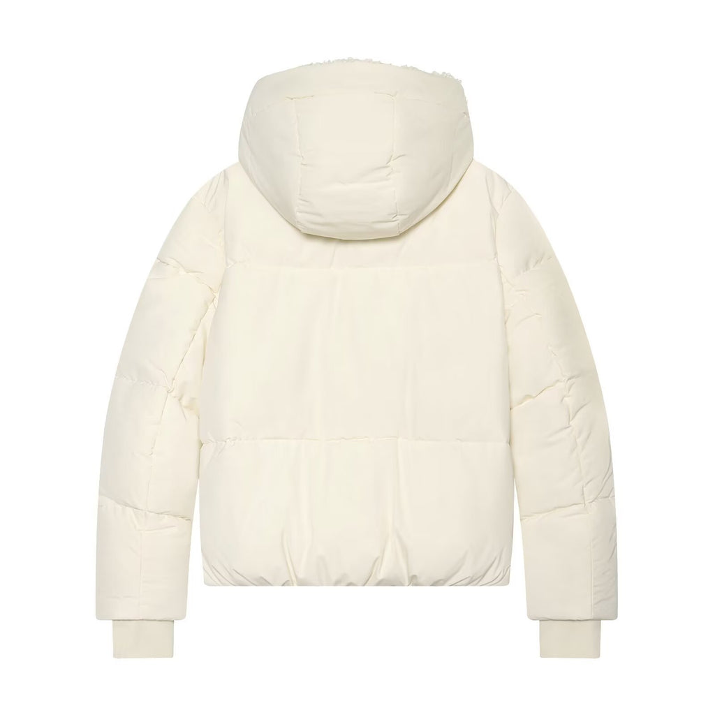 Women's Short Padded Jacket with Teddy Collar Fashion Glam