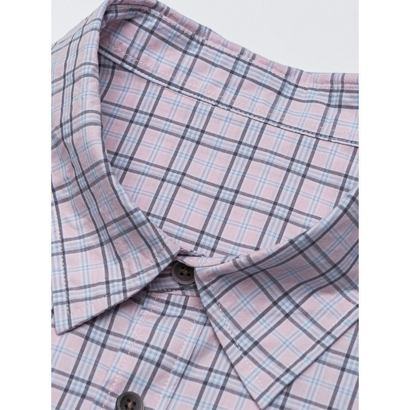 Women Checked Oversize Shirt with Asymmetrical Chest Pocket and Rounded Hem Fashion Glam