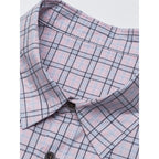 Women Checked Oversize Shirt with Asymmetrical Chest Pocket and Rounded Hem Fashion Glam