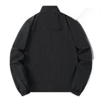 Men's Lightweight Cotton Blend Transitional Jacket with Stand-Up Collar and Concealed Zipper Fashion Glam