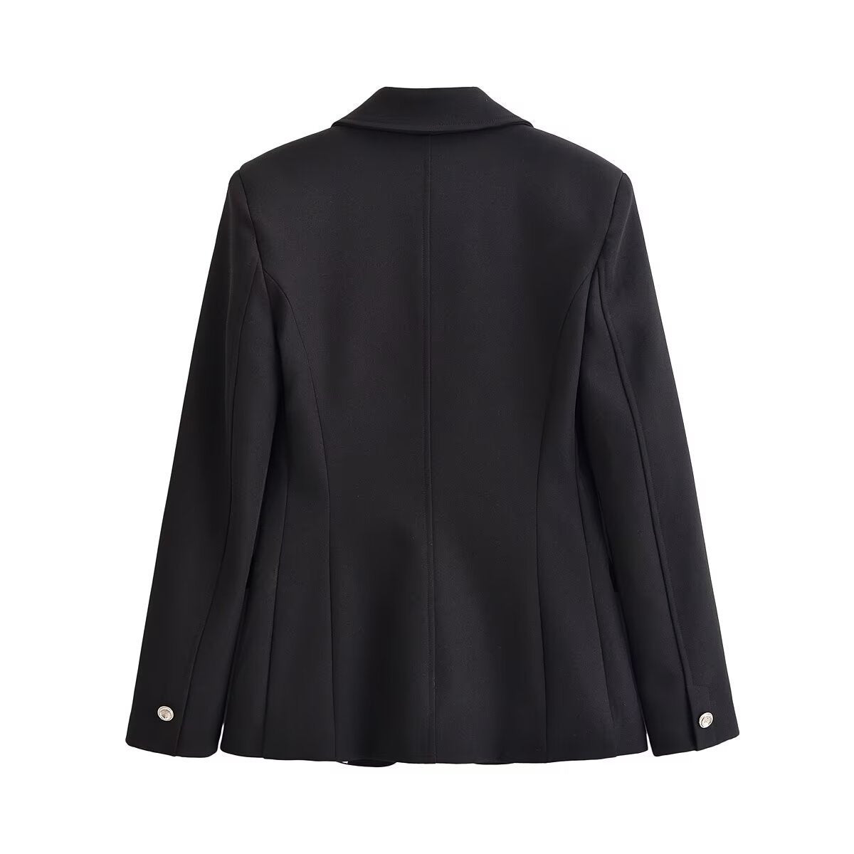 Women's Tailored Single-button Blazer with Shawl Collar and Flap Pockets Fashion Glam
