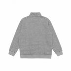 Unisex Oversize fine knit pullover with half zipper and stand-up collar Fashion Glam