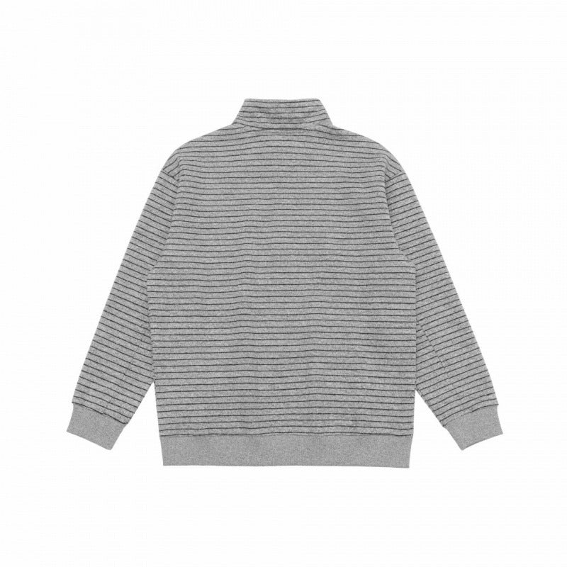 Unisex Oversize fine knit pullover with half zipper and stand-up collar Fashion Glam