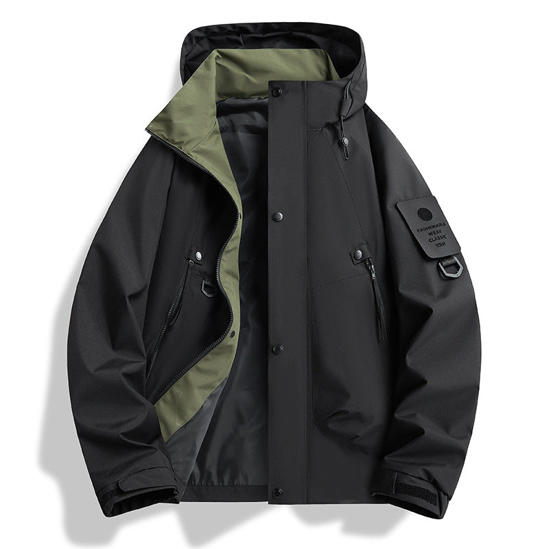 Men's minimalist weatherproof parka with contrast lining and utility details Fashion Glam