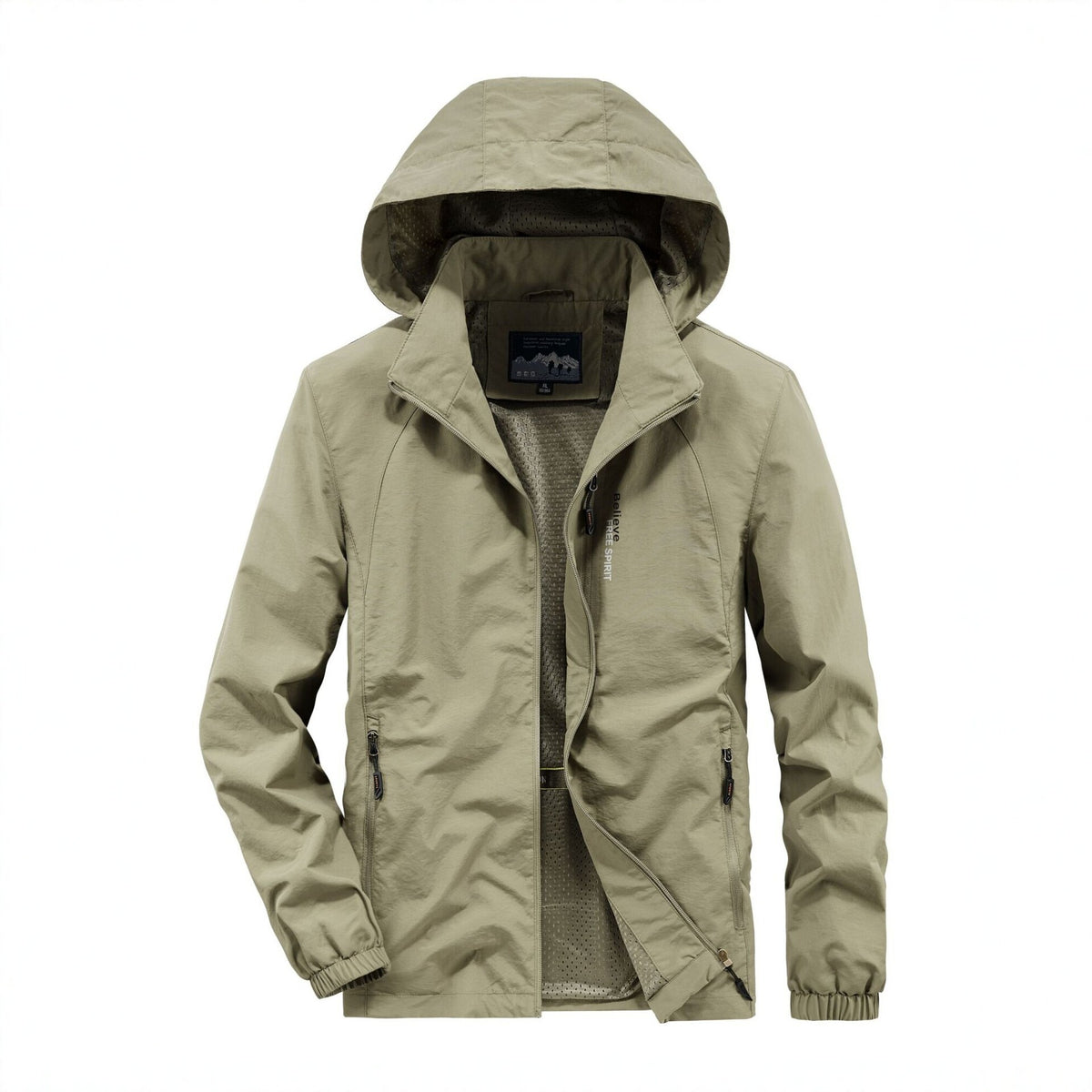 Men's Ultralight Breathable Hooded Jacket with Perforated Mesh Lining and Zipper Pockets Fashion Glam