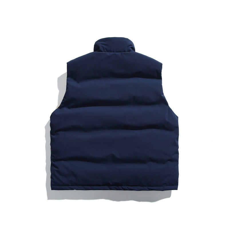 Unisex Padded Utility Vest with Stand-Up Collar and Flap Pockets Fashion Glam
