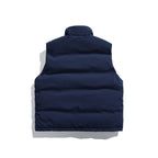 Unisex Padded Utility Vest with Stand-Up Collar and Flap Pockets Fashion Glam