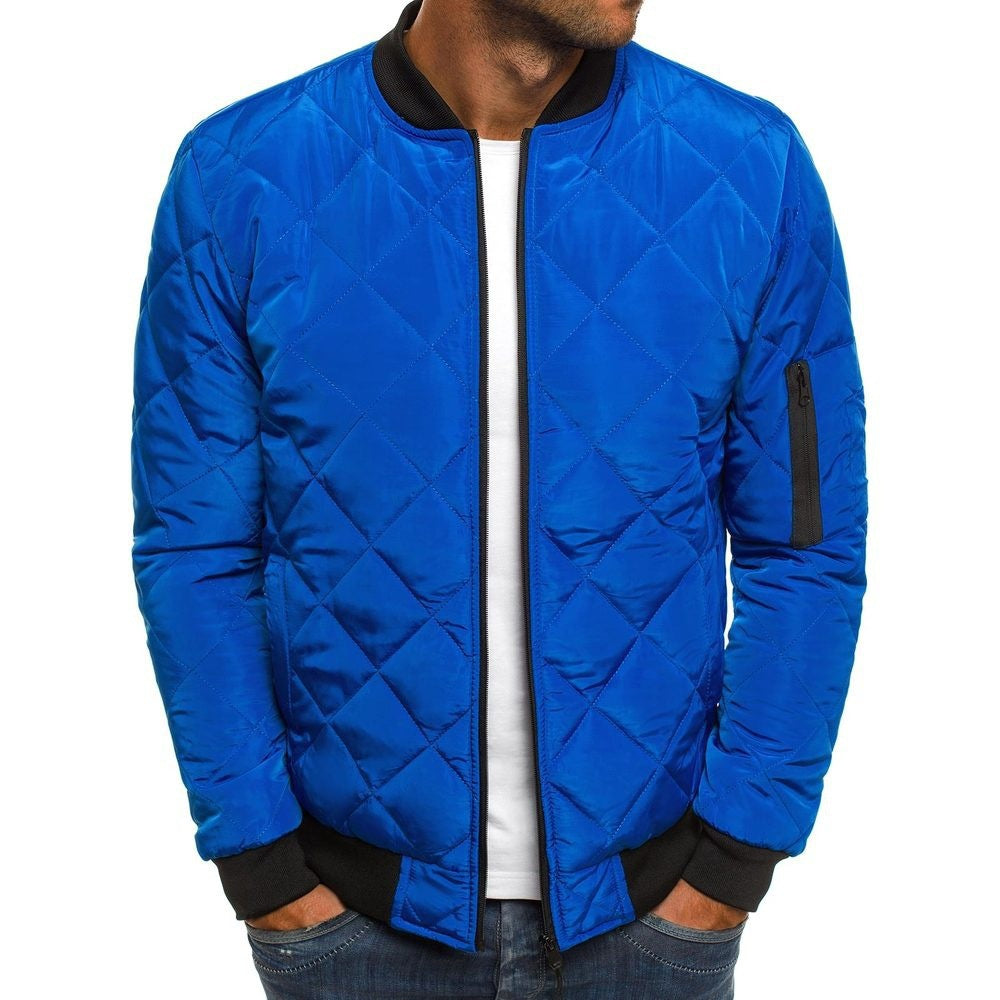Men's padded jacket with high collar and practical zip pockets Fashion Glam