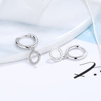 Women's earrings with sparkling circle pendant Fashion Glam