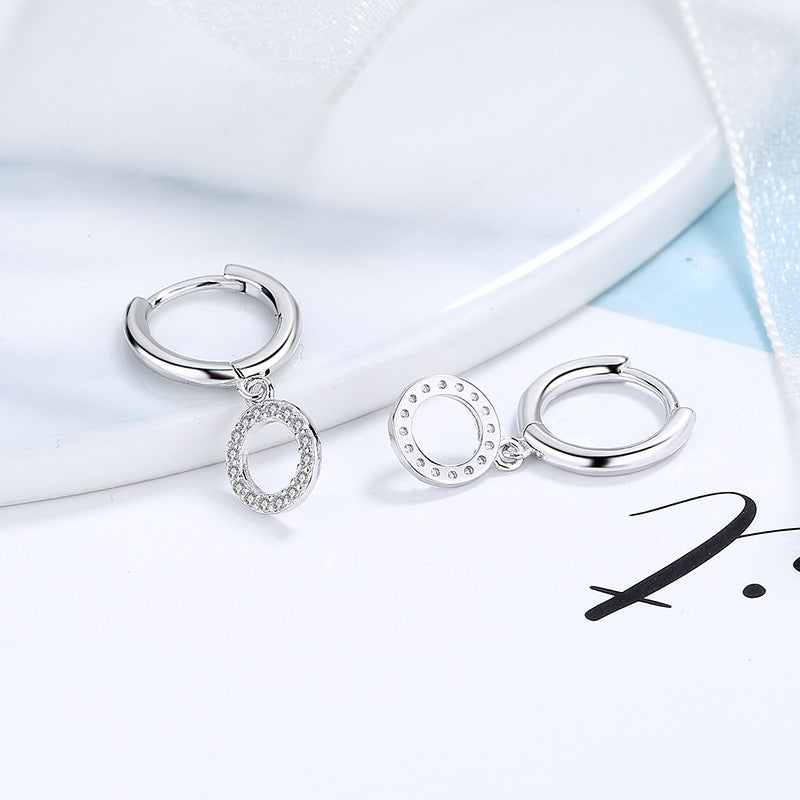 Women's earrings with sparkling circle pendant Fashion Glam