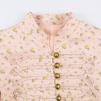 Women's Tailored Short Jacket with Decorative Lacing and Stand-Up Collar Fashion Glam