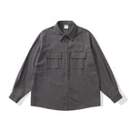 Unisex Boxy Overshirt Jacket in Utility Style with Patch Flap Pockets and Shirt Collar Fashion Glam