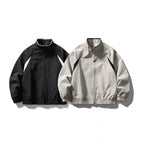 Unisex Boxy-Light Blouson Jacket in Tech Cotton Look with Raglan Sleeves, Zipper and Elastic Hem Fashion Glam