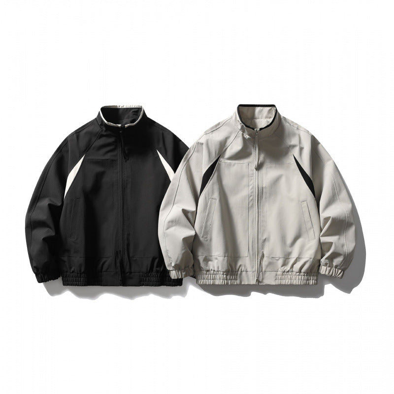 Unisex Boxy-Light Blouson Jacket in Tech Cotton Look with Raglan Sleeves, Zipper and Elastic Hem Fashion Glam