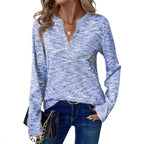 Ladies fine knit pullover with V-slit and casual silhouette Fashion Glam