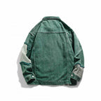 Unisex Oversize Jeans Jacket with Patchwork Knit Inserts and Used Look Fashion Glam