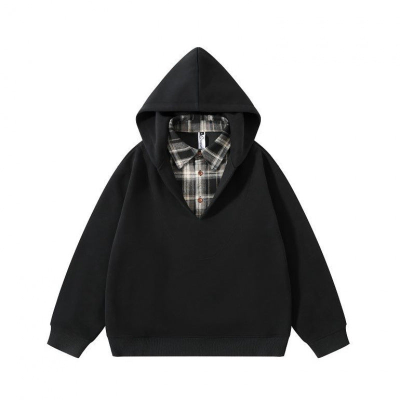 Unisex Oversize Hoodie with integrated shirt collar in layering look Fashion Glam