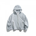 Unisex Oversize Fleece Zip Jacket with Hood, Two-Way Zipper and Adjustable Hem Fashion Glam
