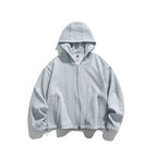 Unisex Oversize Fleece Zip Jacket with Hood, Two-Way Zipper and Adjustable Hem Fashion Glam