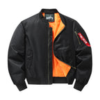 Men's pilot bomber jacket with contrast lining windproof shell and sleeve utility pocket Fashion Glam