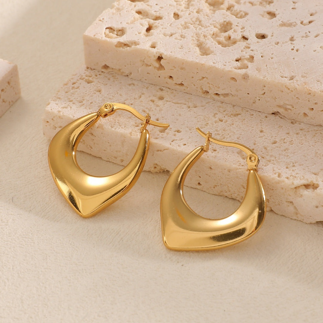 Women's Hanging Earrings with Integrated, Textured Design Fashion Glam