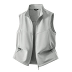 Women's Sleeveless Softshell Vest with Stand-Up Collar, Stretch Lining and Two-Way Zipper Fashion Glam