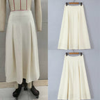 Women's midi skirt with tailored A-line and piped box pleats Fashion Glam