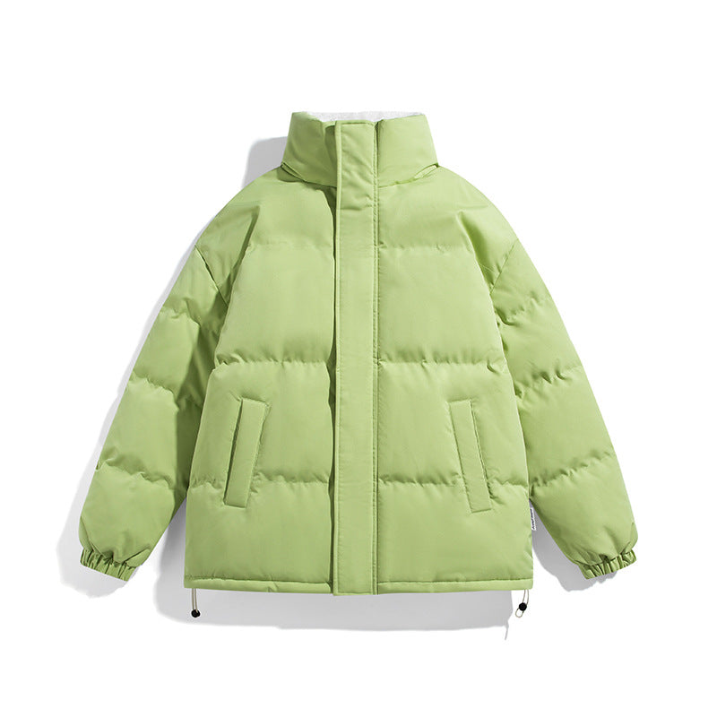 Unisex Boxy Puffer Jacket with high stand-up collar, concealed zipper and adjustable drawstring hem Fashion Glam