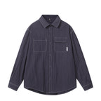 Men's overshirt in boxy cut with contrast stitching and patch chest pockets Fashion Glam