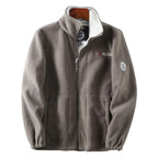 Men's fleece jacket with stand-up collar, full-length zipper, and teddy inner lining Fashion Glam