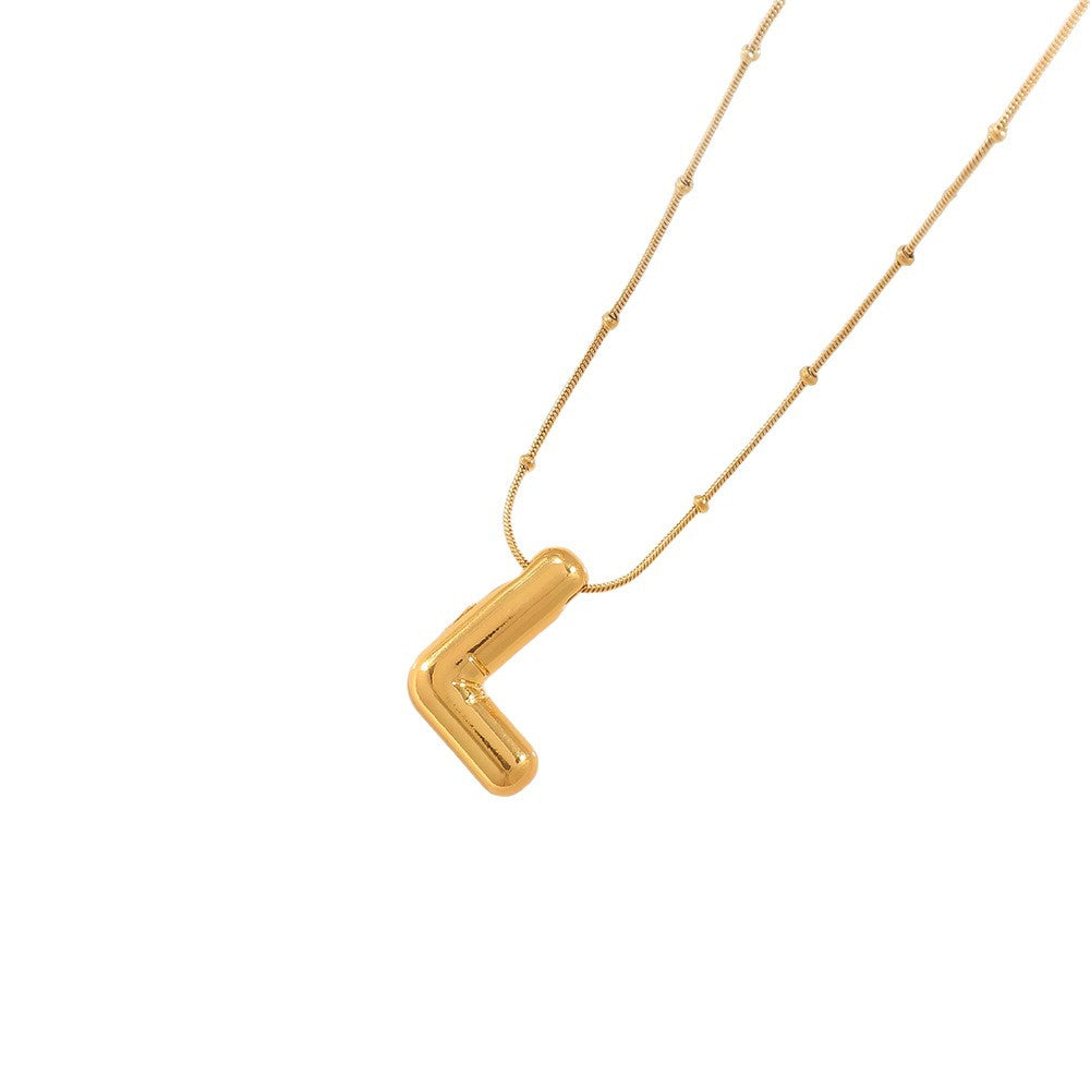 Women's necklace with curved letter pendant Fashion Glam