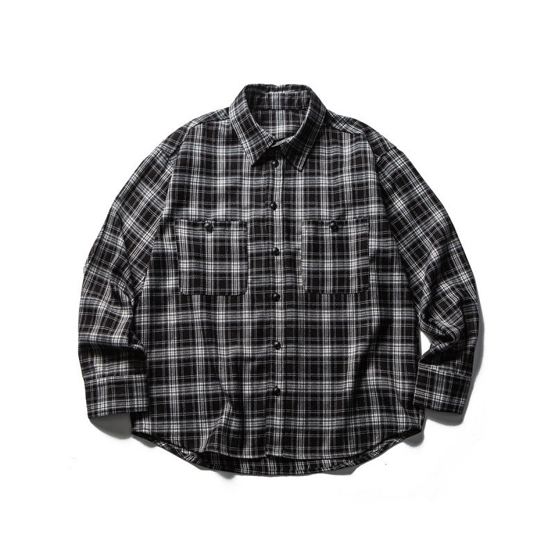 Men's Boxy Check Work Shirt made of soft flannel with double breast pockets Fashion Glam