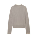 Women Fine Knit Cardigan with Round Neckline, Button Placket and Lace Trim Fashion Glam