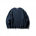 Unisex Grob Ribbed Oversize Knit Sweater with Round Neck and Extended Hem Fashion Glam