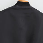 Women short cut nylon bomber jacket with shiny surface, padded lining and metal zipper Fashion Glam