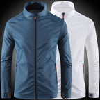Men's nan ultralight windproof leisure jacket with stand-up collar, concealed zipper, and zippered pockets Fashion Glam