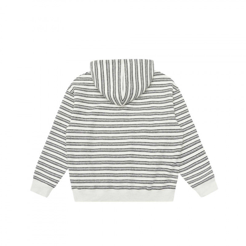 Unisex Oversize Hoodie with Half Zipper, Striped Pattern and Kangaroo Pocket Fashion Glam