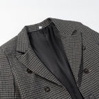 Ladies Tailored Houndstooth Blazer with Cutaway Hem Fashion Glam