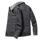 Men's Overshirt Jacket made of Denim with Teddy lining and Sherpa collar Fashion Glam
