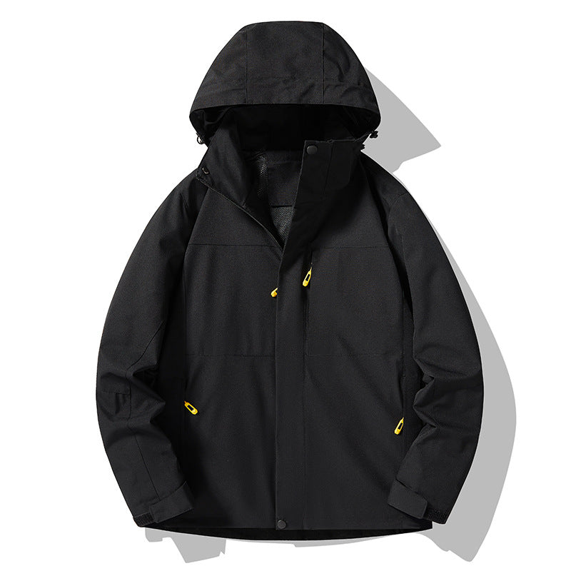 Men's minimalist technical hooded softshell jacket with matte finish and concealed zippers Fashion Glam