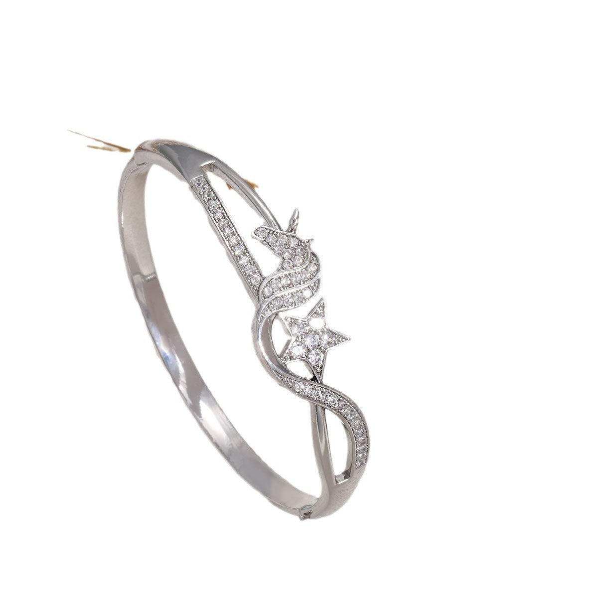 Women's bangle with elegant infinity pattern and sparkling zirconia Fashion Glam