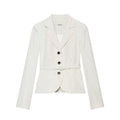 Women's Tailored Pinstripe Blazer with Tie Belt Fashion Glam