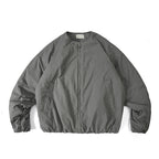 Unisex Lightweight Boxy Transition Jacket without Collar with Full Zip and Elastic Hem Fashion Glam