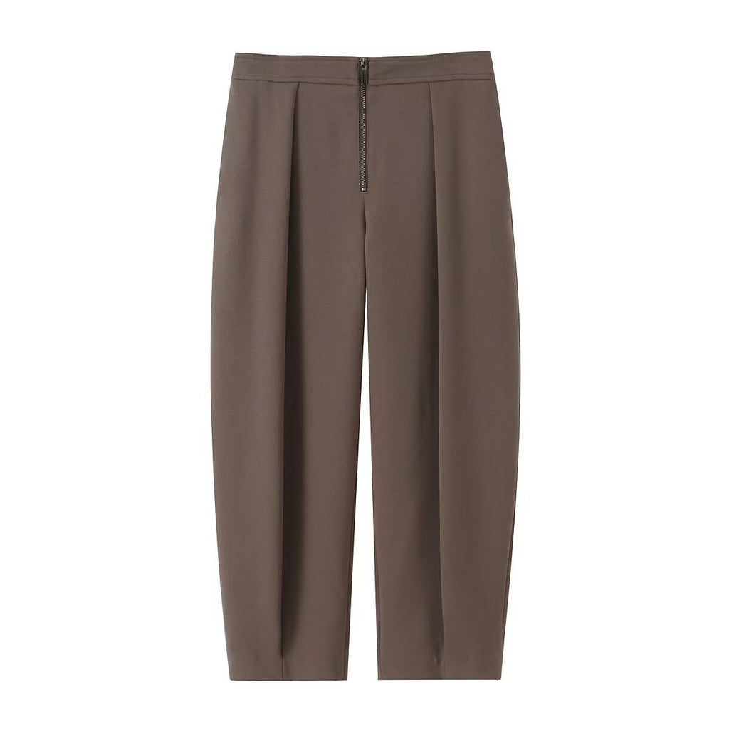 Women's Two-Piece Suit Set with Tailored Double-Breasted Blazer and High-Waisted Pleated Trousers Fashion Glam