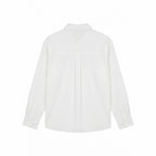 Unisex Embroidered Oversized Shirt made of Cotton Blend with Button Placket and Subtle Motif Embroidery Fashion Glam
