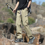 Men's Technical Trekking Pants with Zipper Pockets and Drawstring Waist Fashion Glam