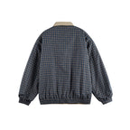 Unisex Lightweight Oversized Zip Jacket in Bomber Style with Checkered Collar and Elastic Cuffs Fashion Glam