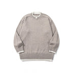 Unisex Relaxed-Fit Fine Knit Sweater with Contrast Cuffs and Extended Ribbed Hem Fashion Glam